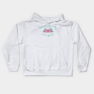 Irreverent Truths: Burn the patriarchy to the ground (pink and teal flowers) Kids Hoodie